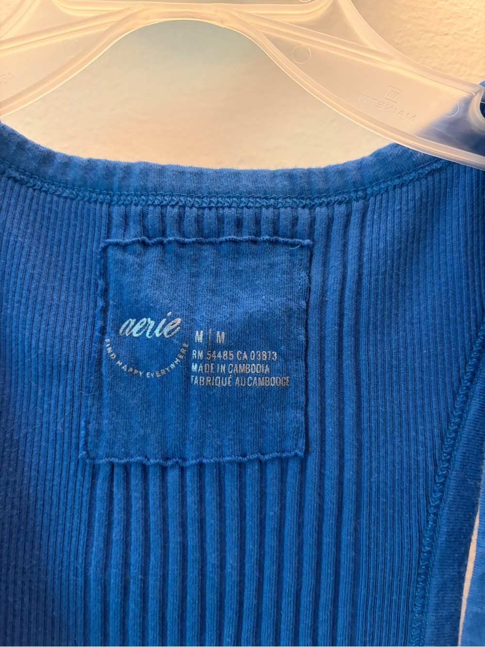 aerie Royal Blue Ribbed Tank